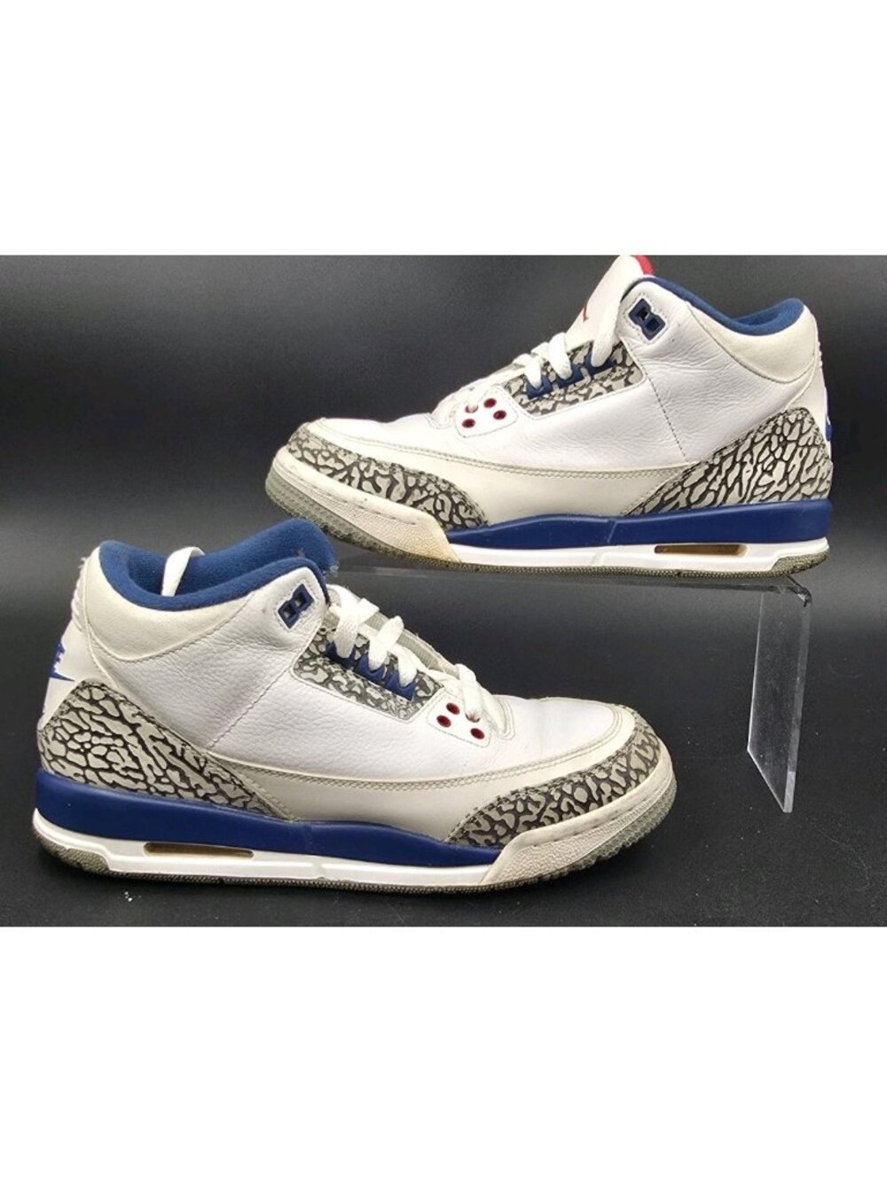 Air Jordan 3 Retro 6.5Y White Blue Red Elephant Print 854261-106 Sneakers Shoes